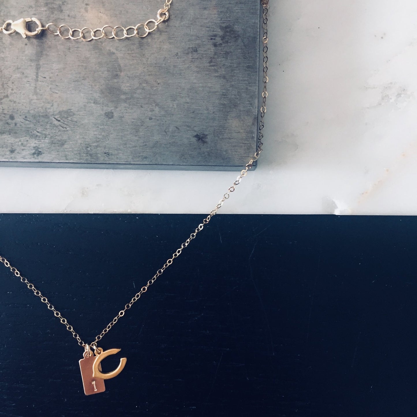 Carlsbad C with Tag Necklace