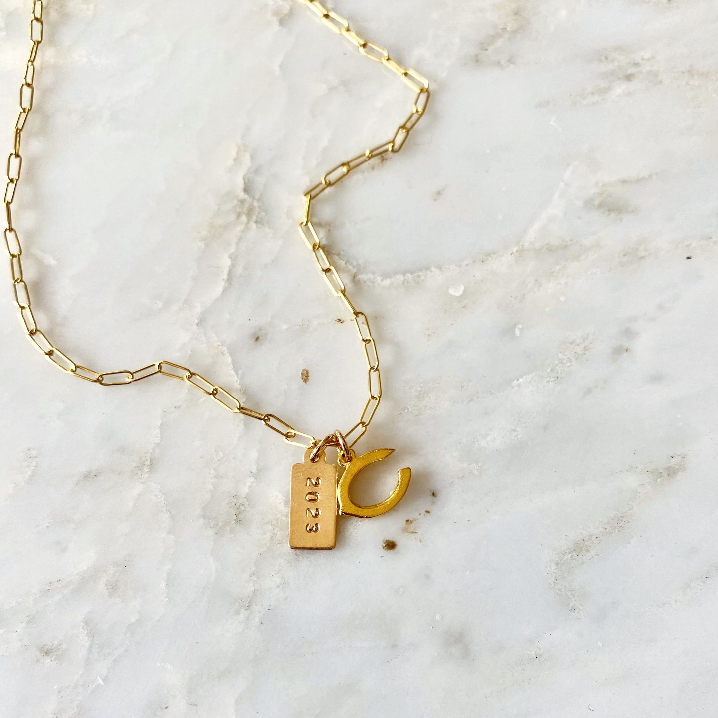 Carlsbad C with Tag Necklace