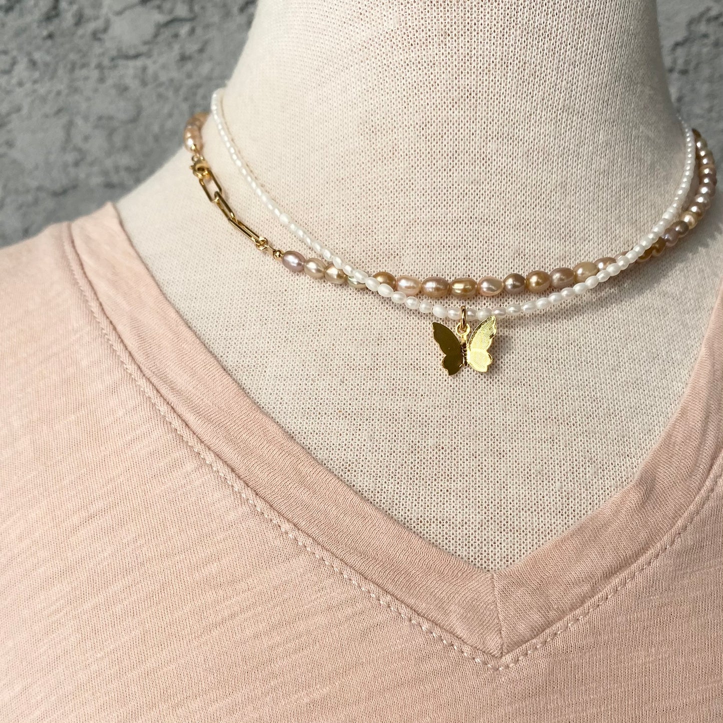 Tiny Rice Pearl Necklace