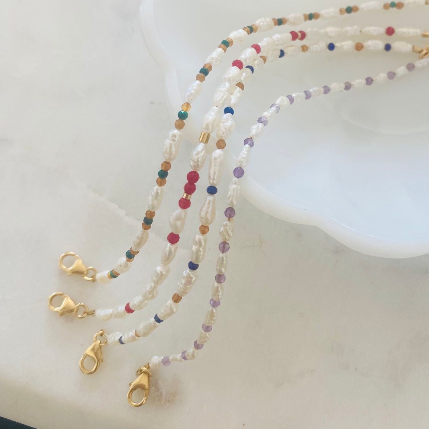 Rugby Striped Pearl Bracelet
