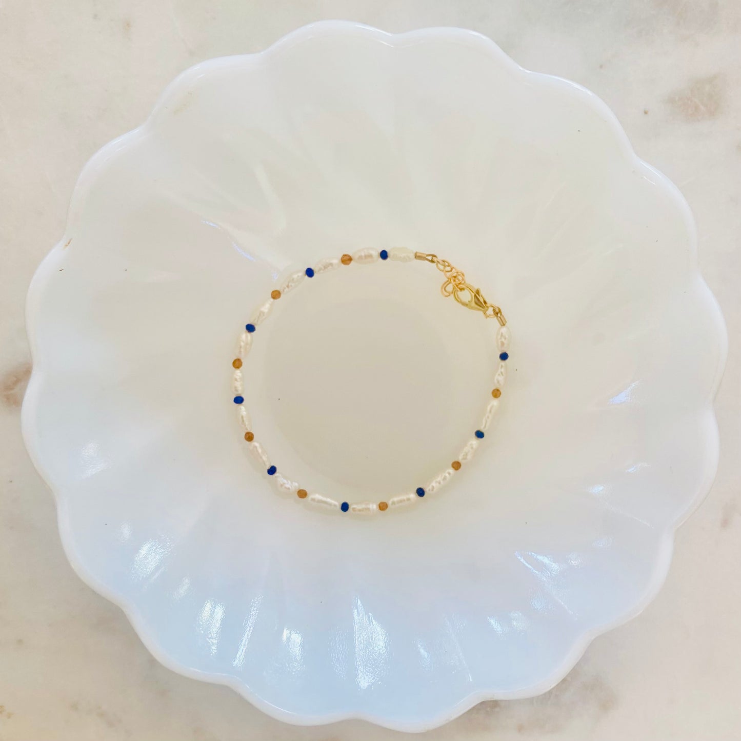 Rugby Striped Pearl Bracelet