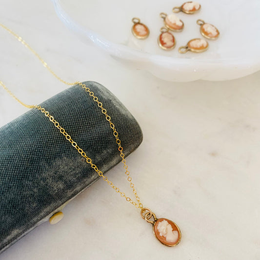 Tiny Vintage Cameo Necklace