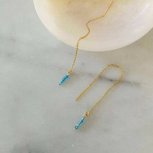 Micro Gem Threader Earring