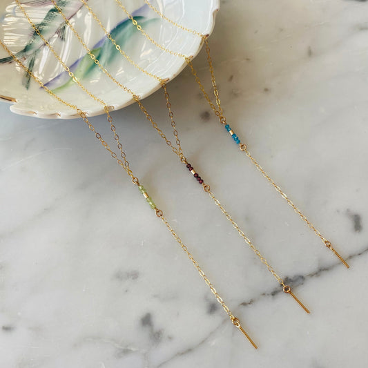 Micro Gem Y Necklace