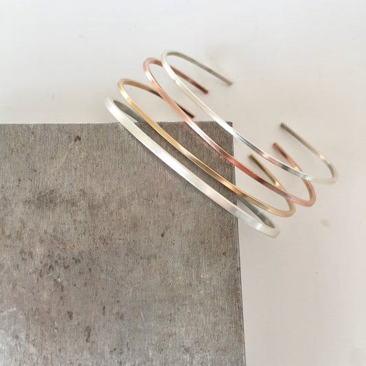 Argentium Sterling Silver Square Cuff