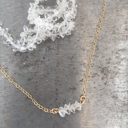 Herkimer Diamond Four Stone Necklace